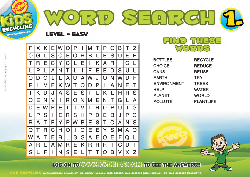 Wordsearch No.1 - Level: Easy