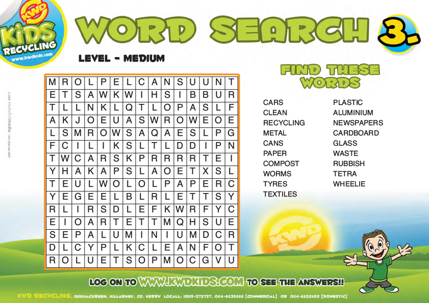 Wordsearch No.3 - Level: Medium